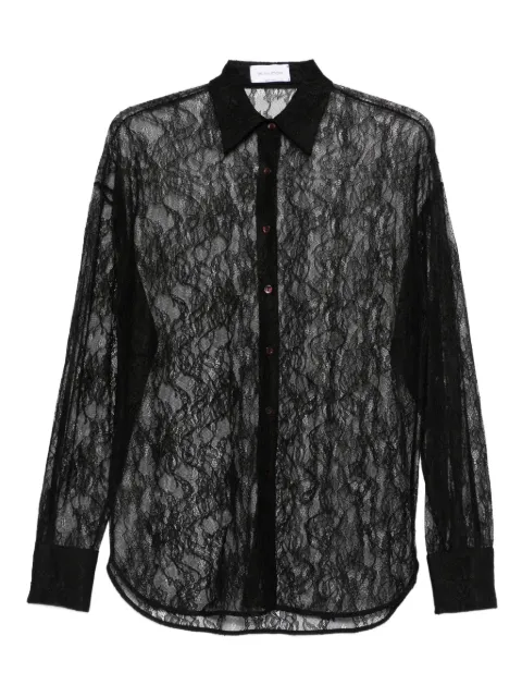 THE NINA STUDIO lace button-down shirt