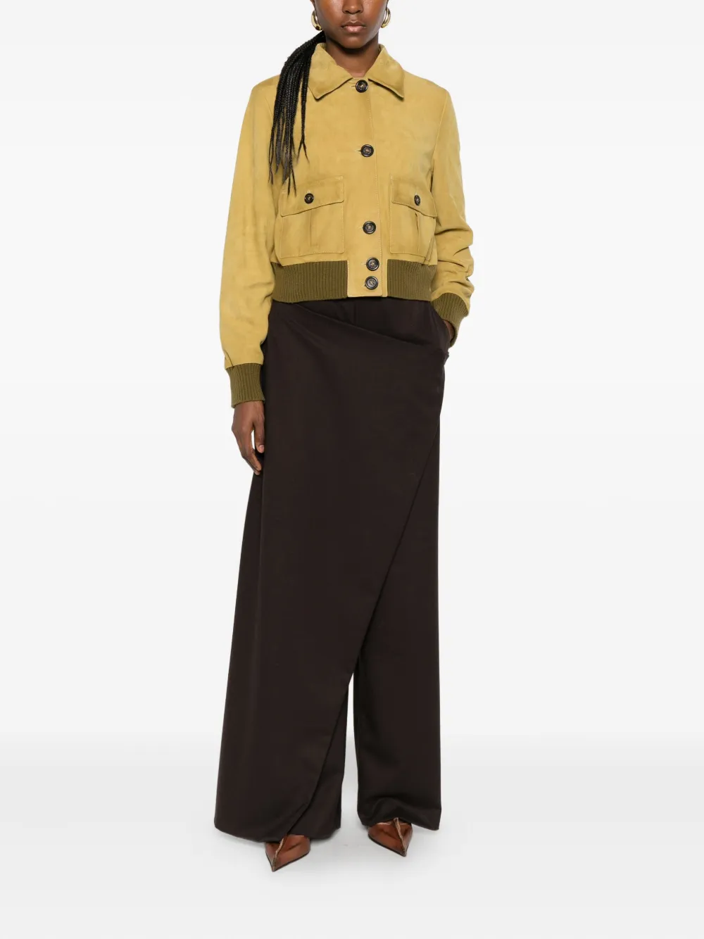 THE NINA STUDIO wrap-design trousers - Bruin