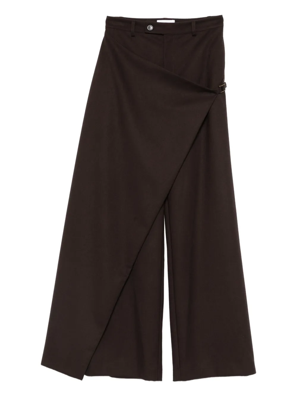 THE NINA STUDIO wrap-design trousers | Brown | Image 1