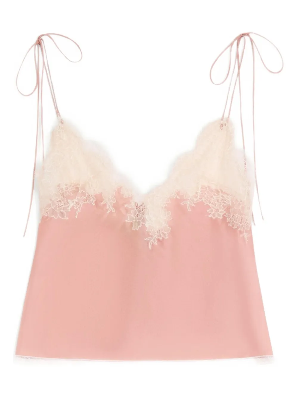 Valentino Garavani Top in cr�pe de Chine con pizzo - Rosa