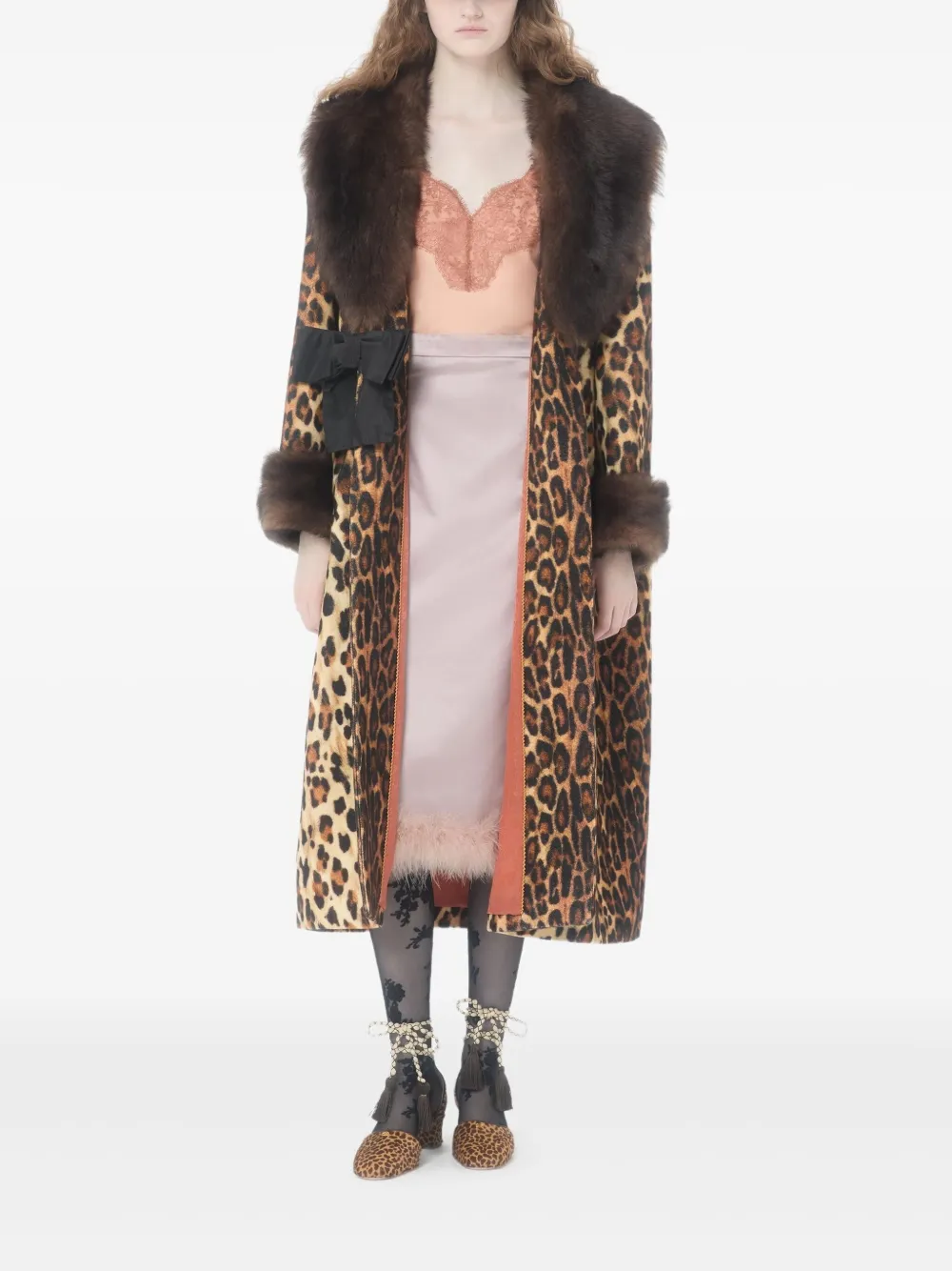 Valentino Garavani Crêpe de chine top met kant Roze