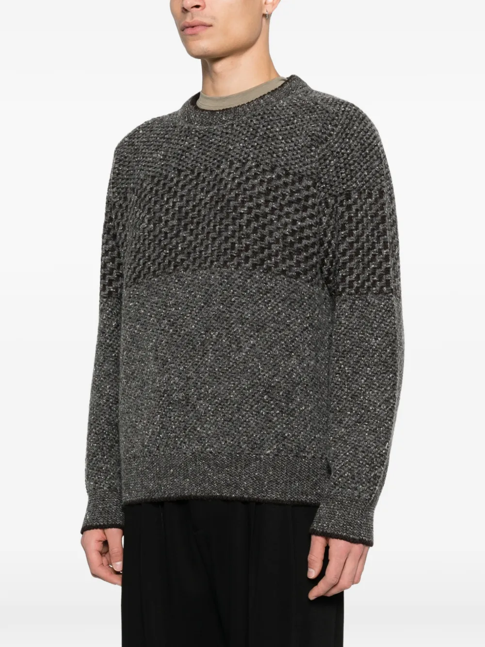  Canali Pull à Col Rond - Gris 
