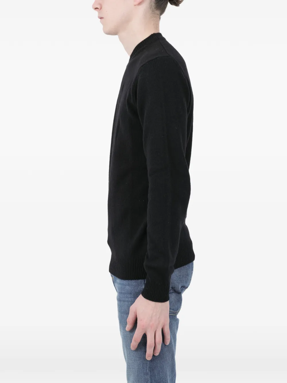  Re_branded Round-neck Cashmere Sweater - Black 