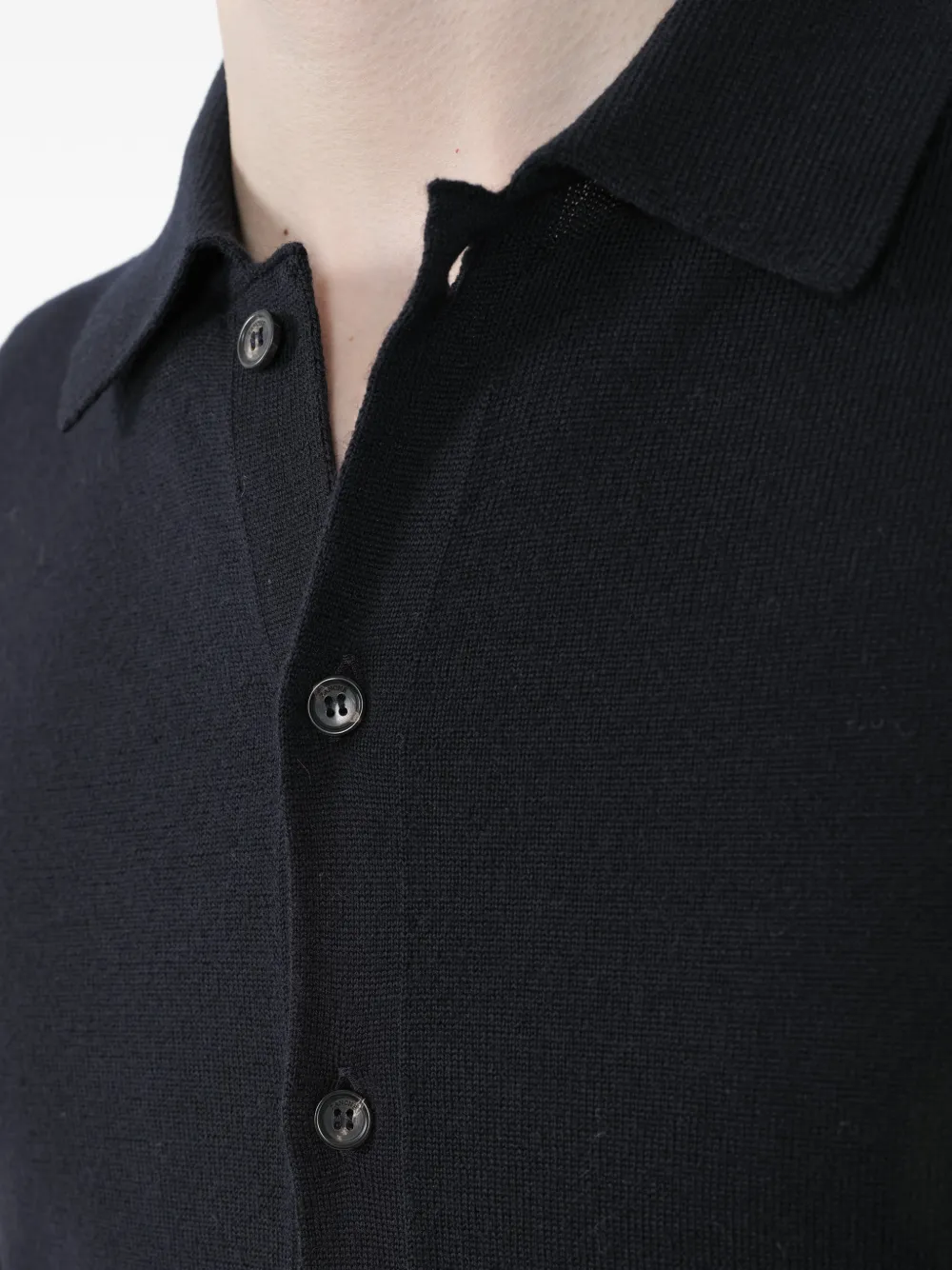 Zanone Slim-fit overhemd met knopen Zwart