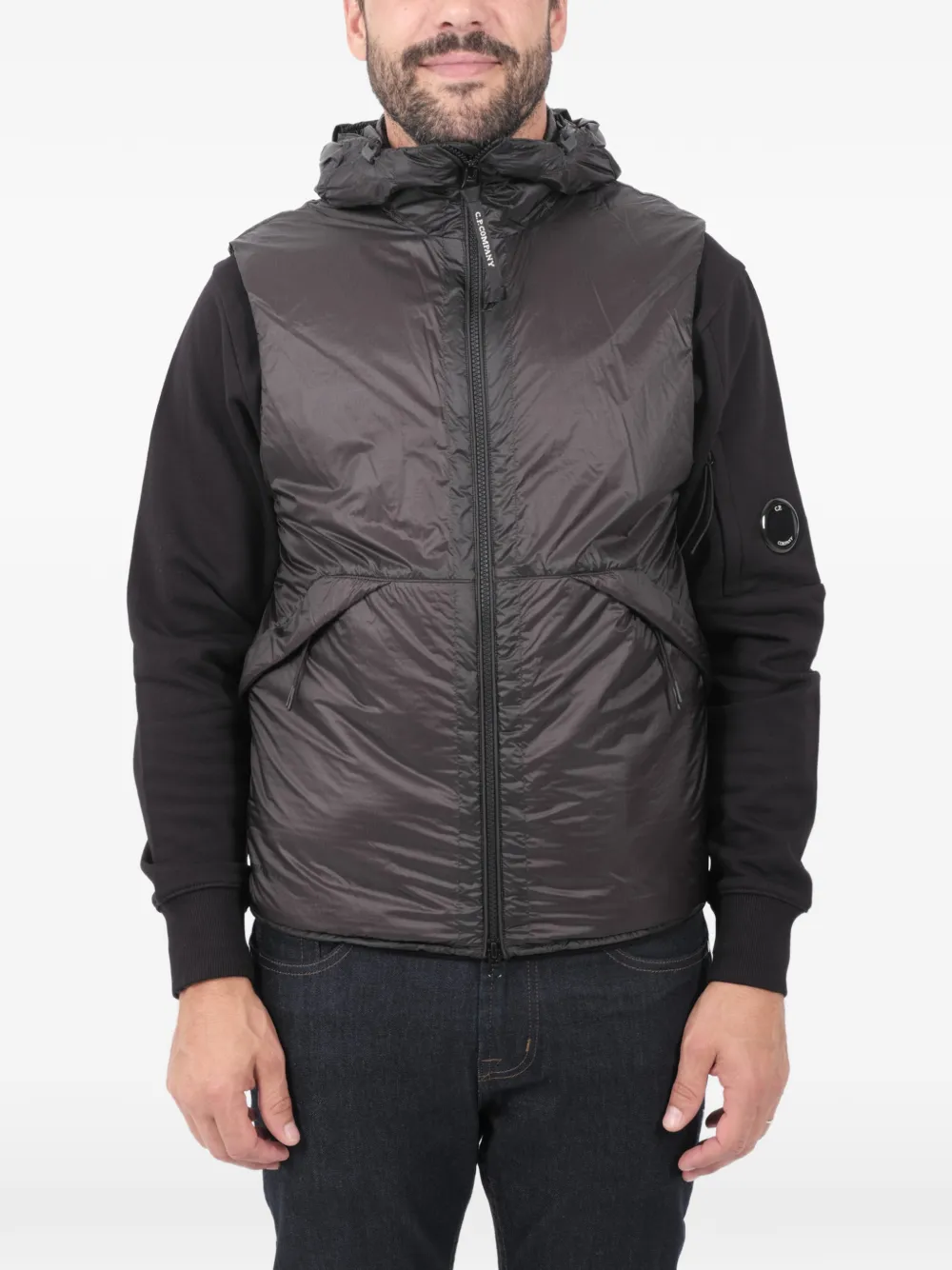 C.P. Company hooded sleeveless waistcoats - Black