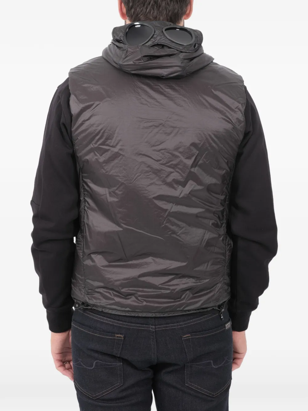 C.P. Company Mouwloze gilet met capuchon Zwart