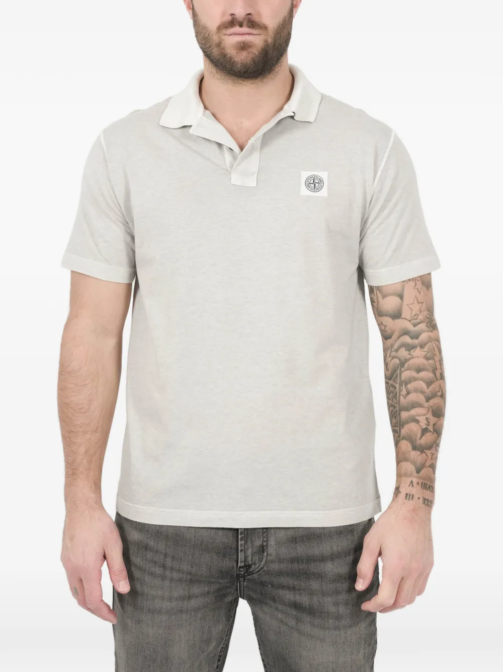 Stone Island Polo con applicazione logo - Grigio