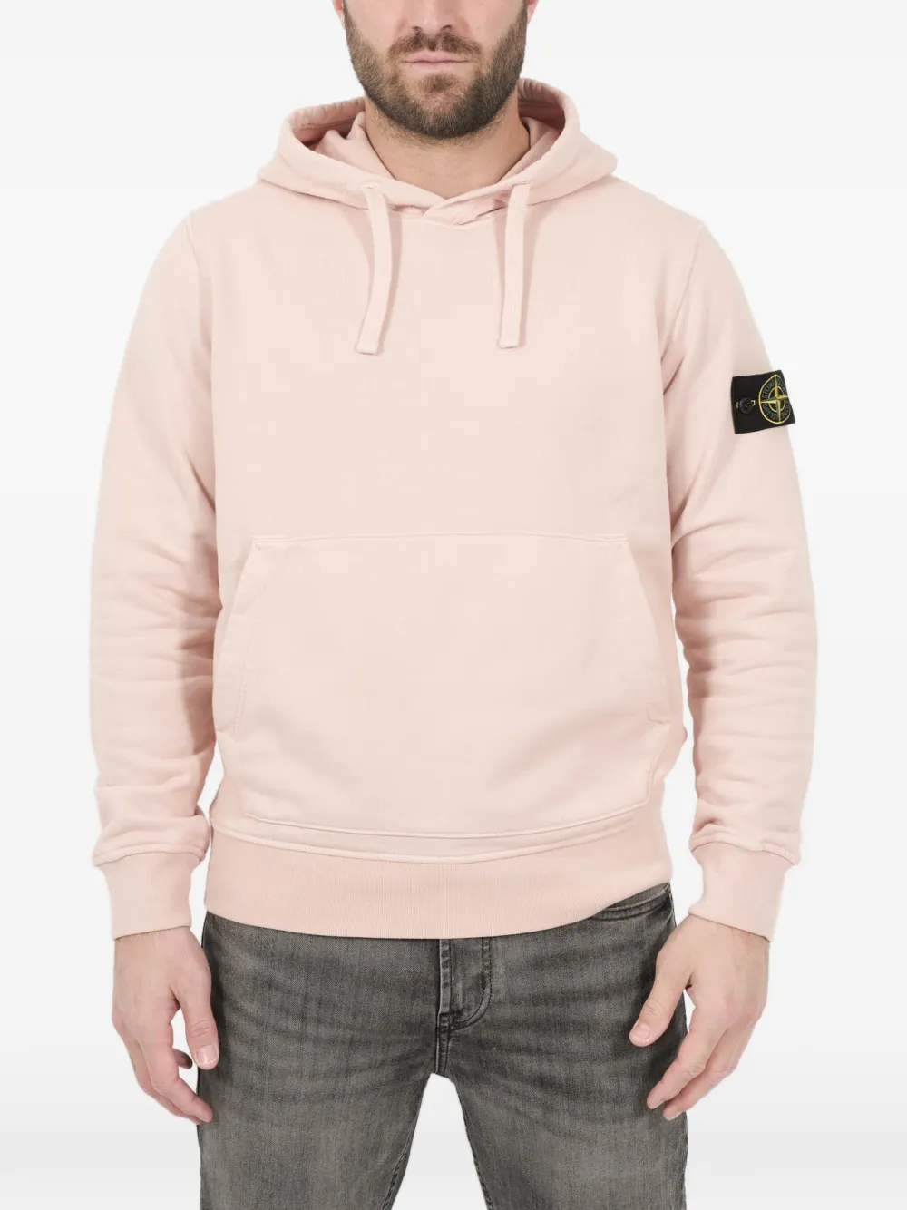 Stone Island logo-patch hooded sweatshirt - Pink