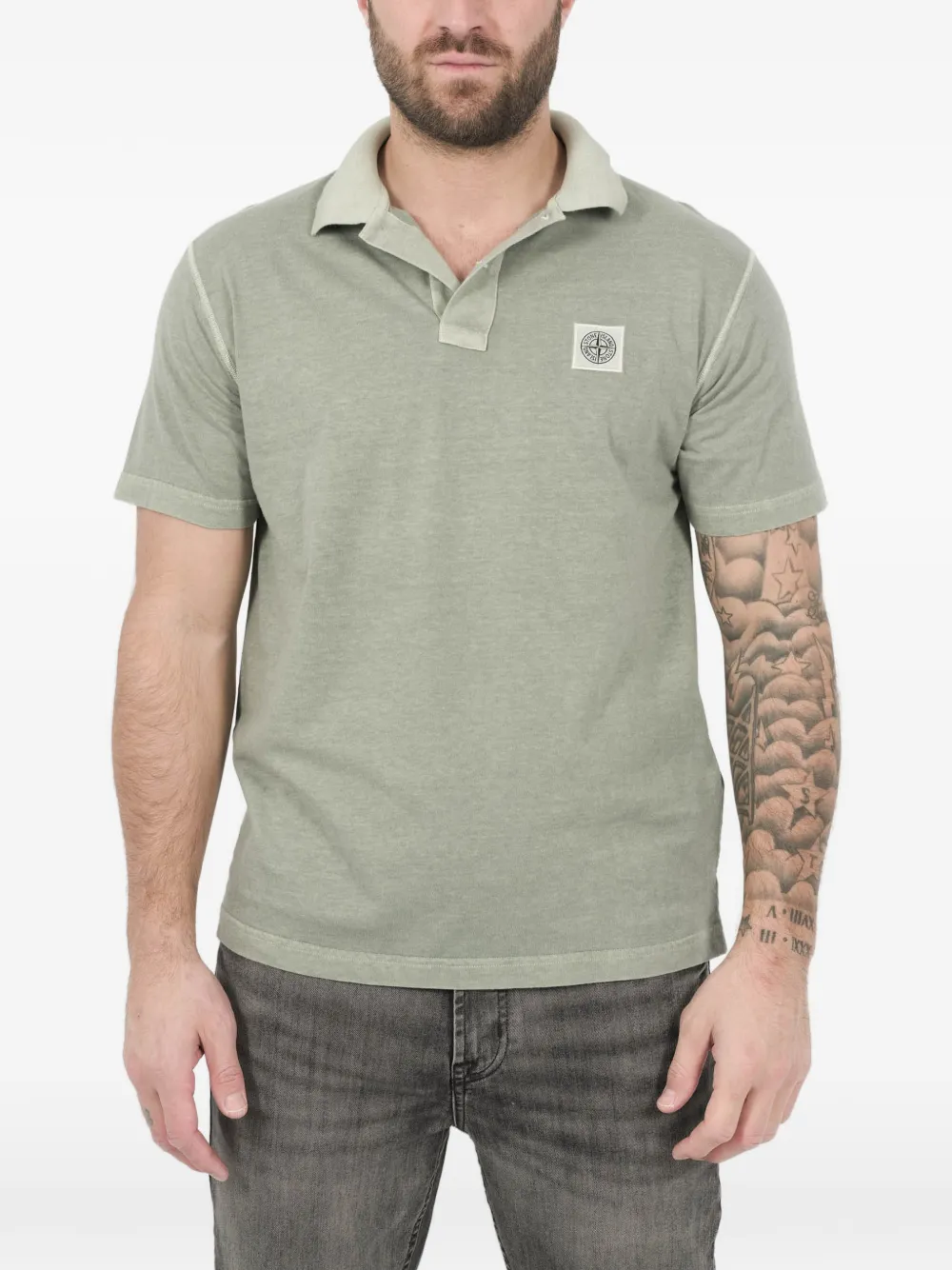 Stone Island Polo con applicazione logo - Verde