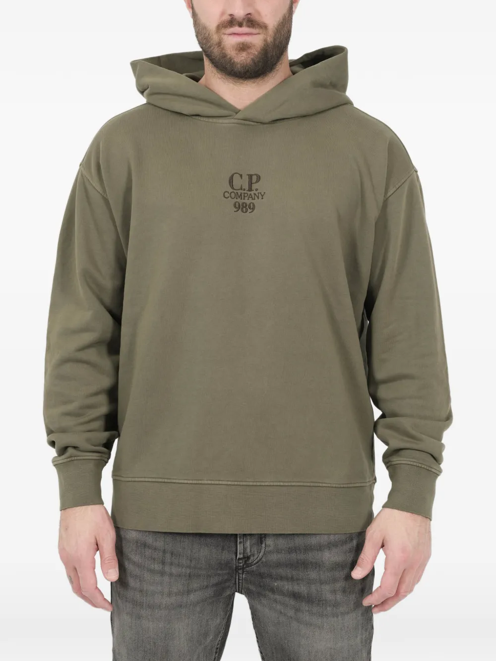 C.P. Company Felpa con cappuccio e logo - Verde