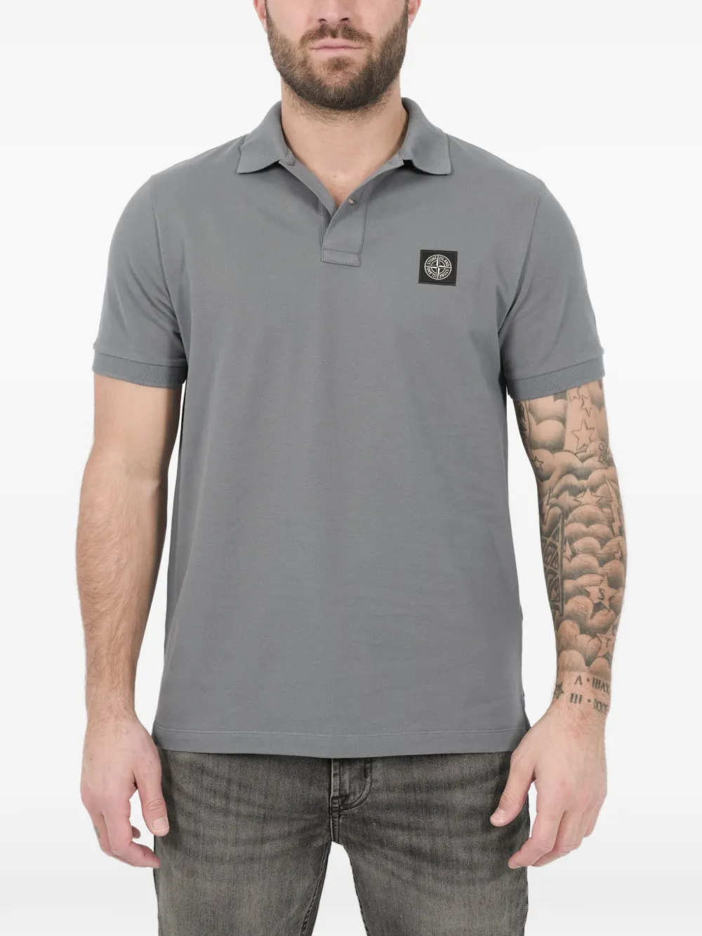 Stone Island Polo con applicazione logo - Grigio