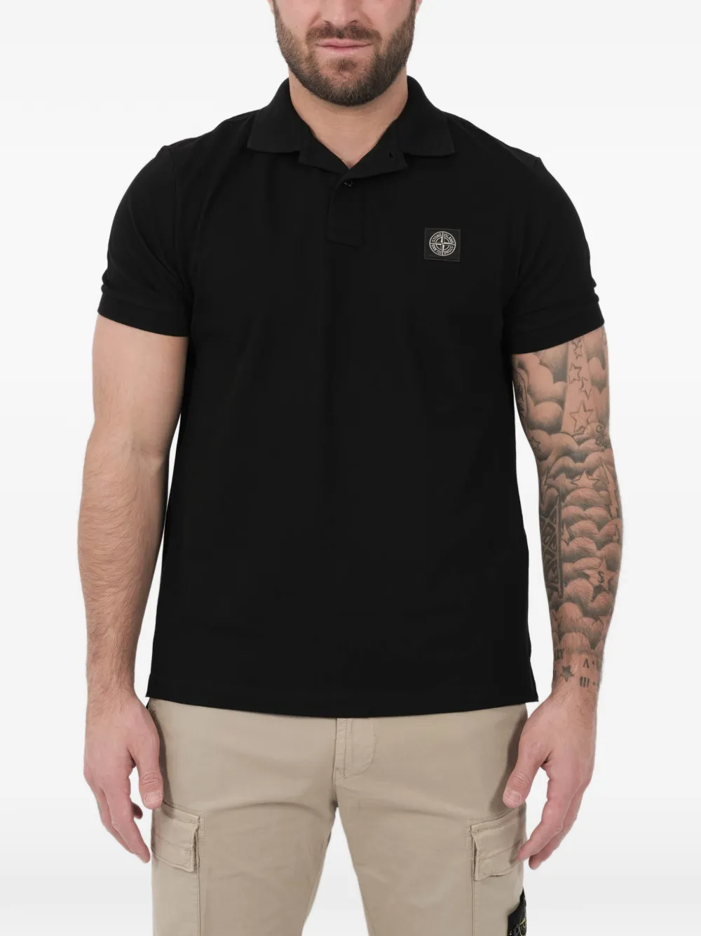 Stone Island Polo con applicazione logo - Nero