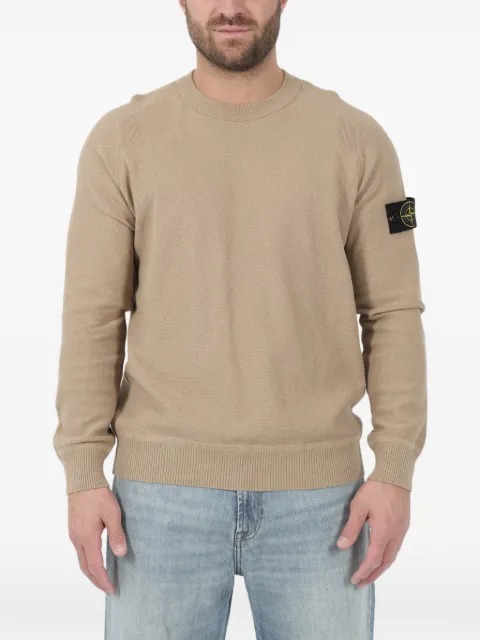 Stone Island logo-patch textured sweater