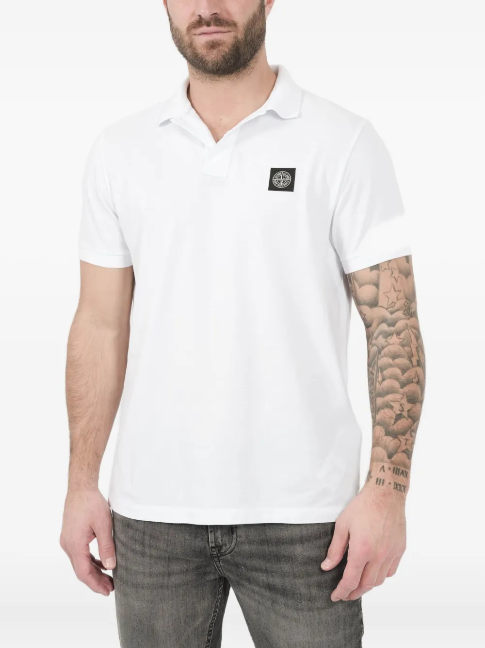 Stone Island Polo con applicazione logo - Bianco
