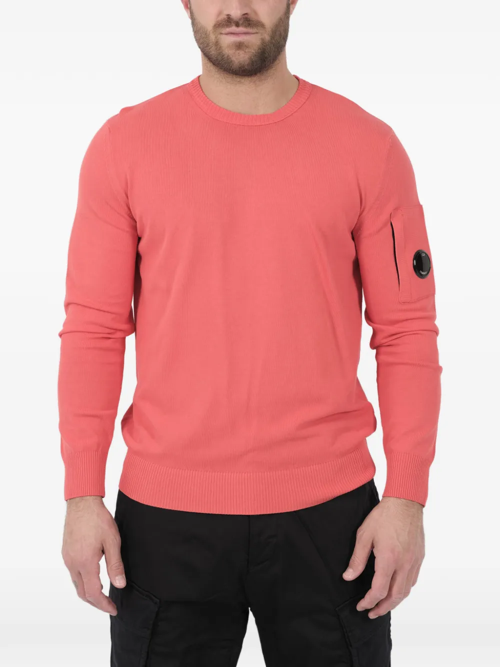C.P. Company Maglione girocollo con dettaglio Lens - Rosa