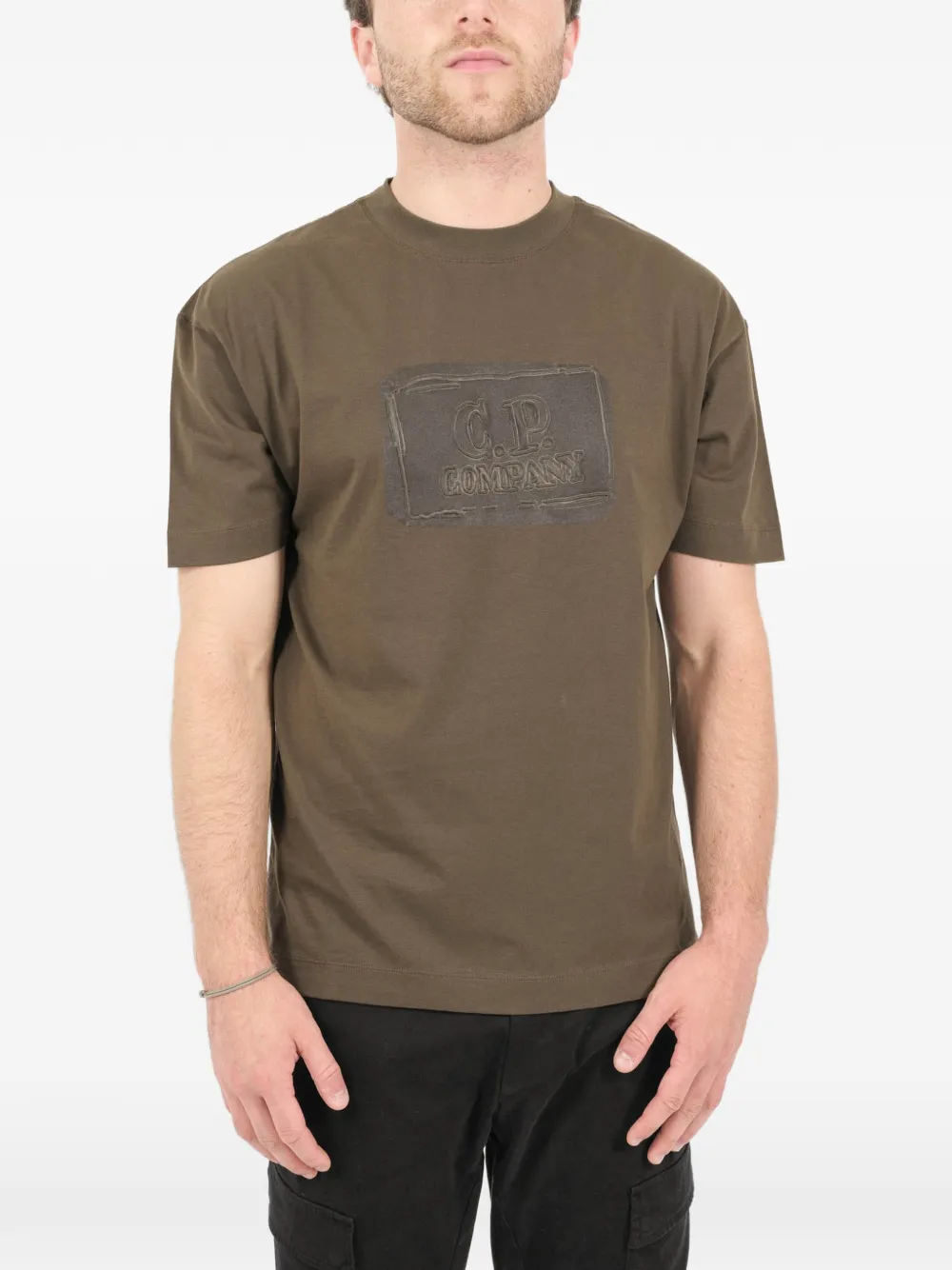 C.P. Company T-shirt con logo - Marrone