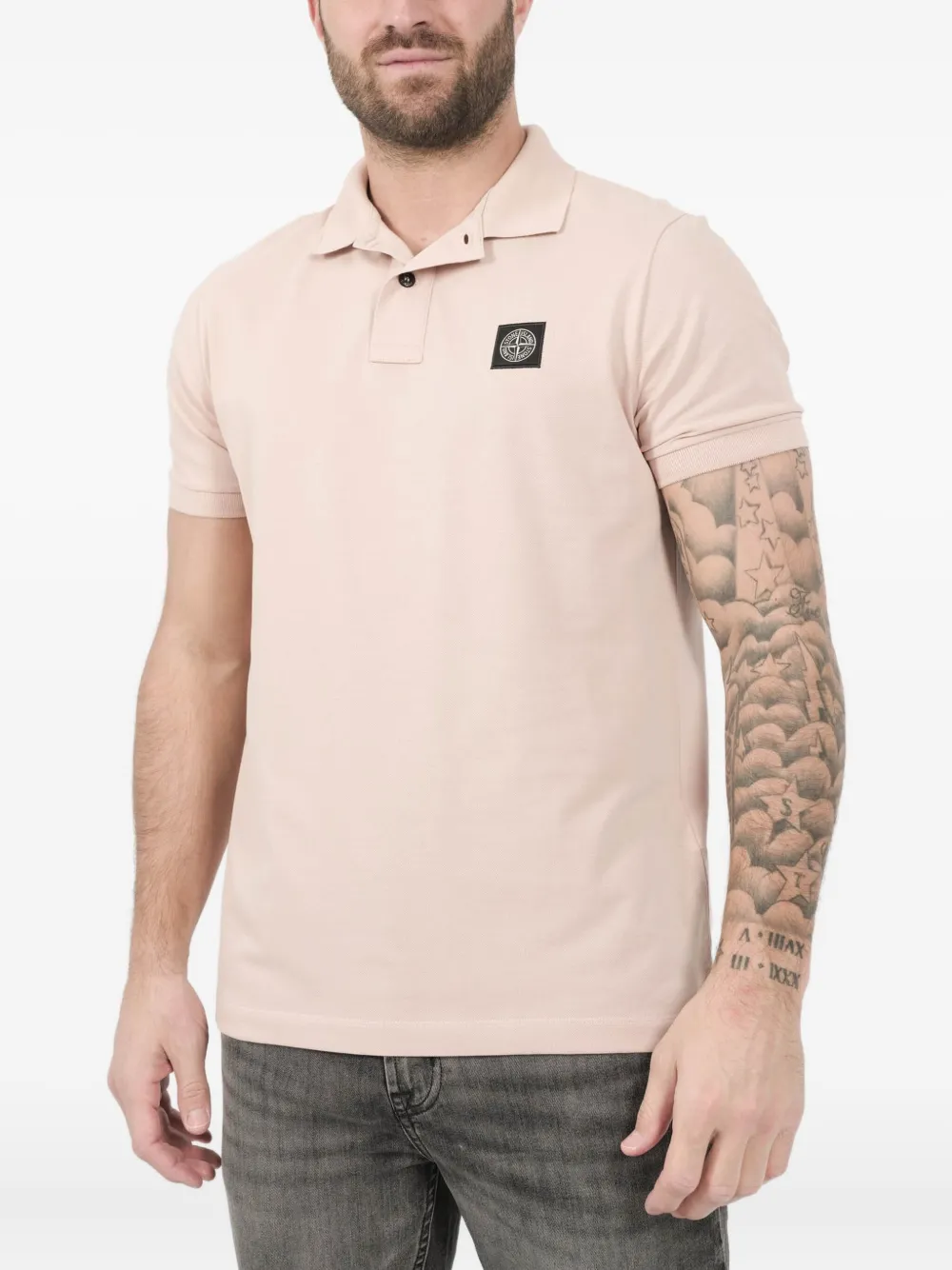 Stone Island Polo con applicazione - Rosa