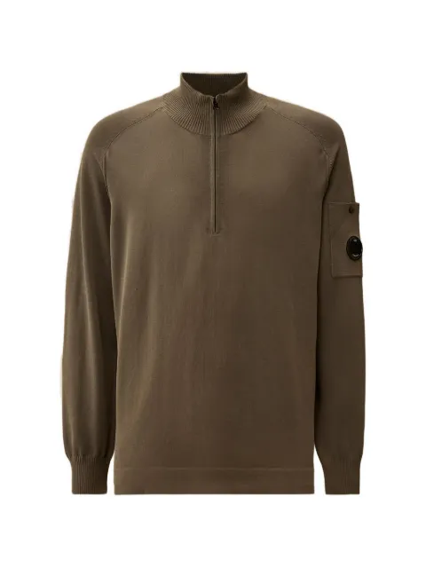 C.P. Company cotton crepe half zip sweater