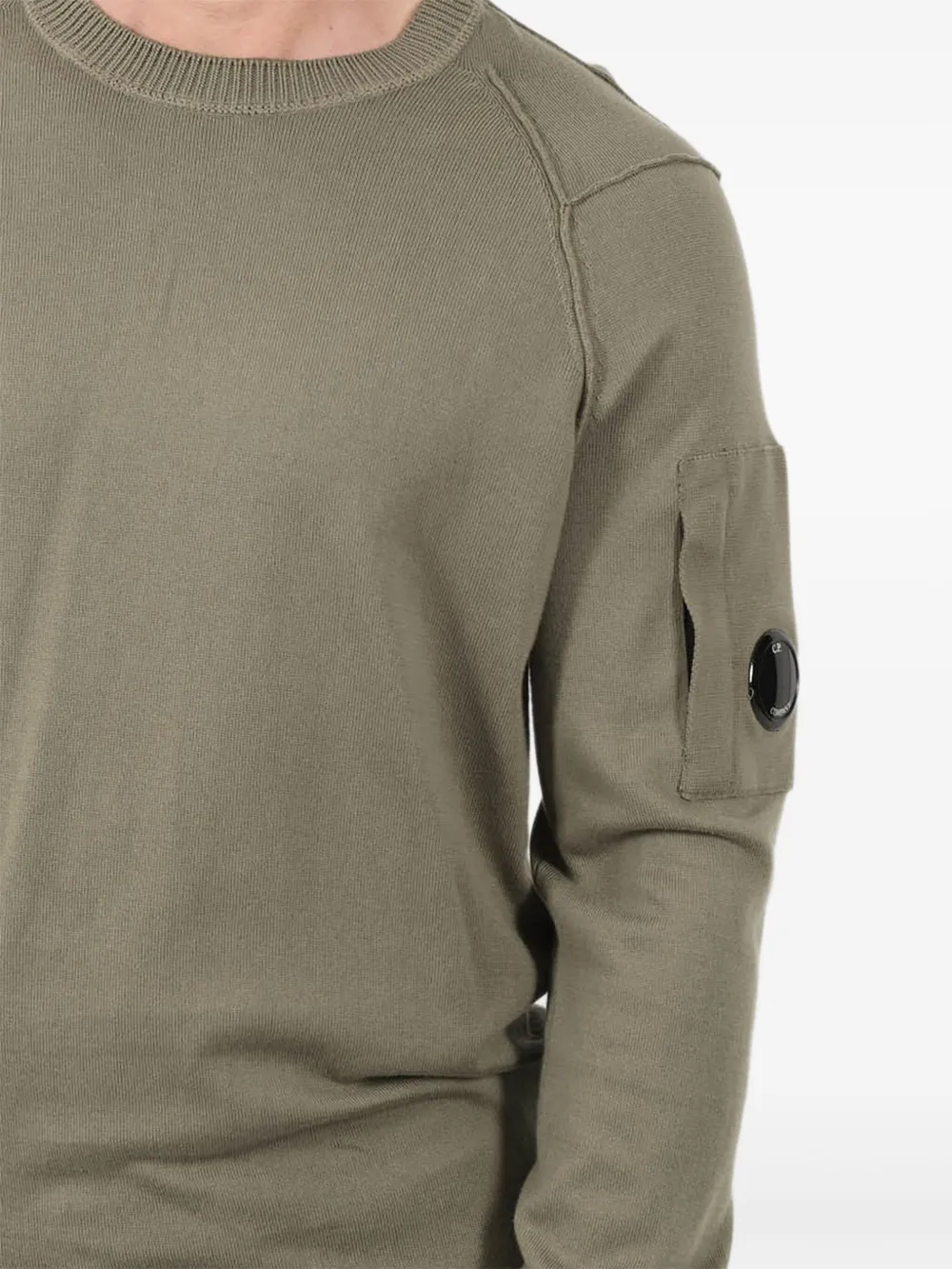 C.P. Company Trui met ronde hals en zak Groen