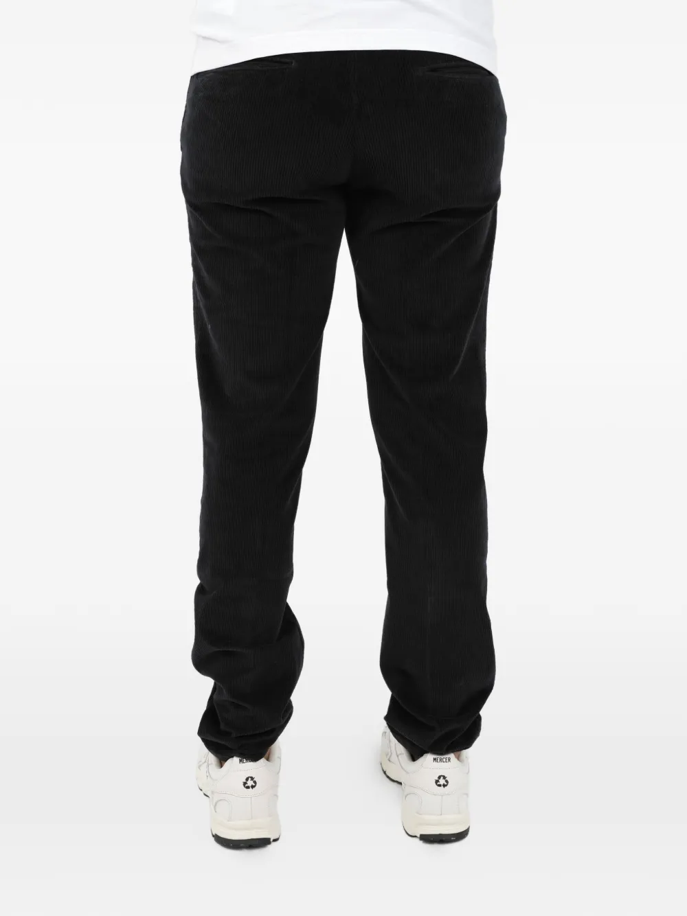 Incotex Ribfluwelen wollen broek Zwart