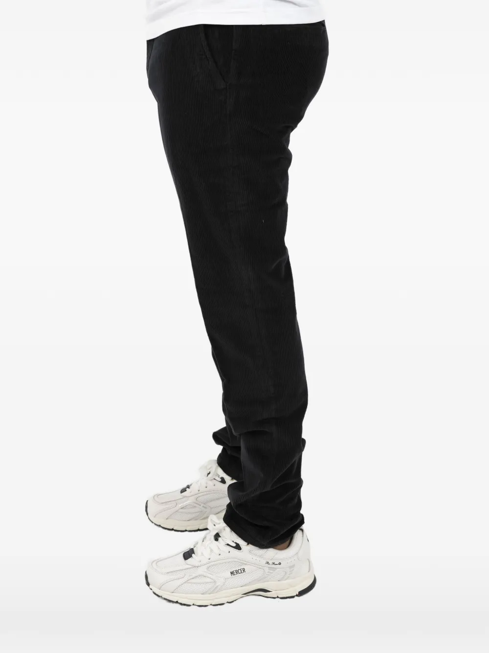 Incotex Ribfluwelen wollen broek Zwart
