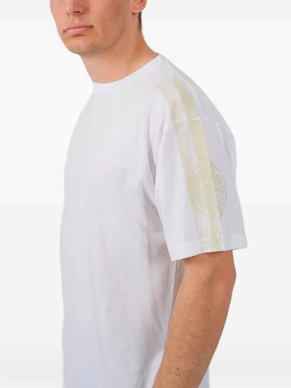 Stone Island T-shirt met logoprint Wit