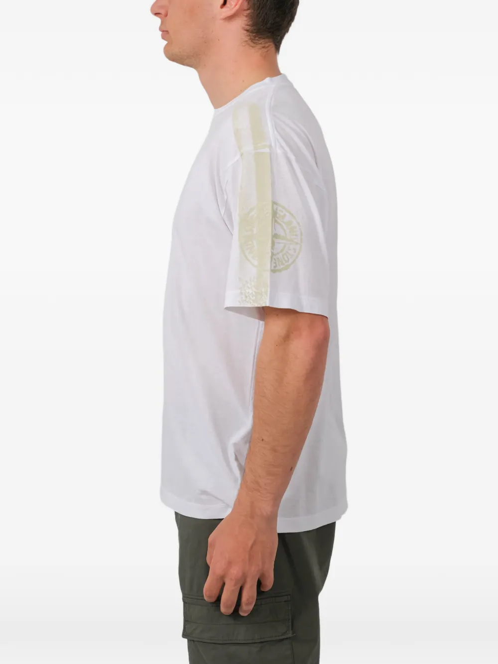 Stone Island T-shirt met logoprint Wit