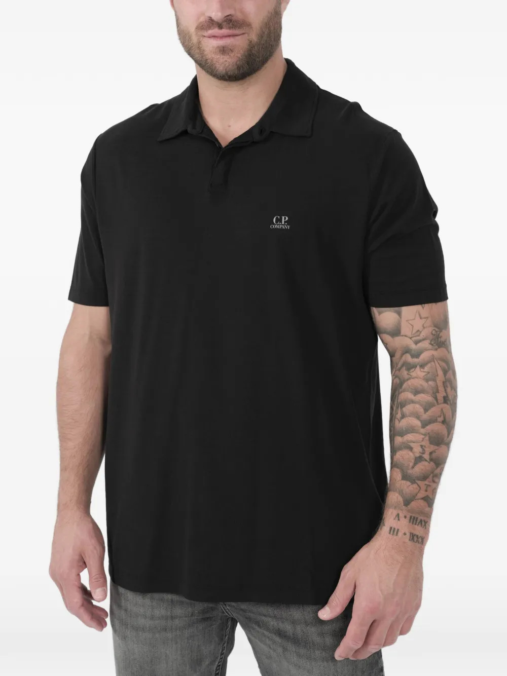 C.P. Company Polo con logo - Nero