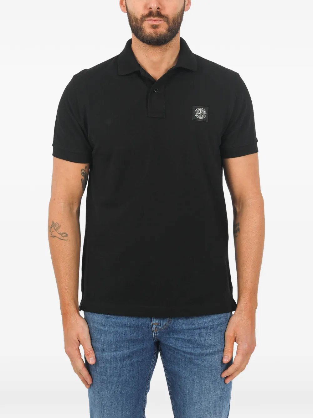 Stone Island Polo con applicazione - Nero