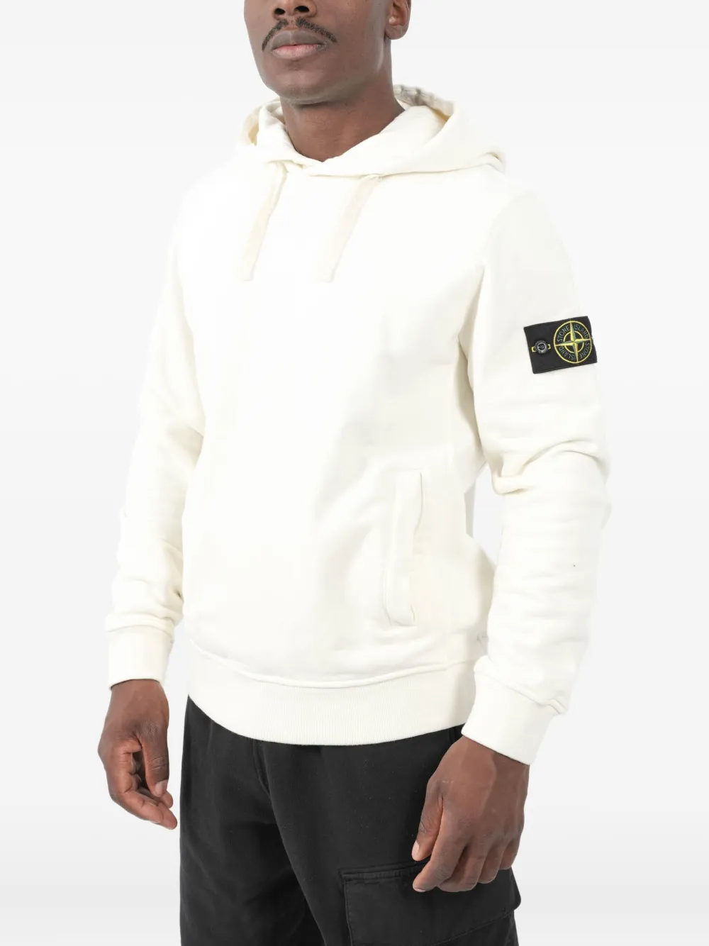Stone Island Hoodie mit Logo-Patch | Weiß | Image 1