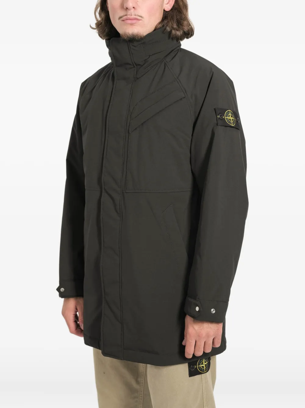 Stone Island abrigo capitonado con bolsillo | negro | Image 1