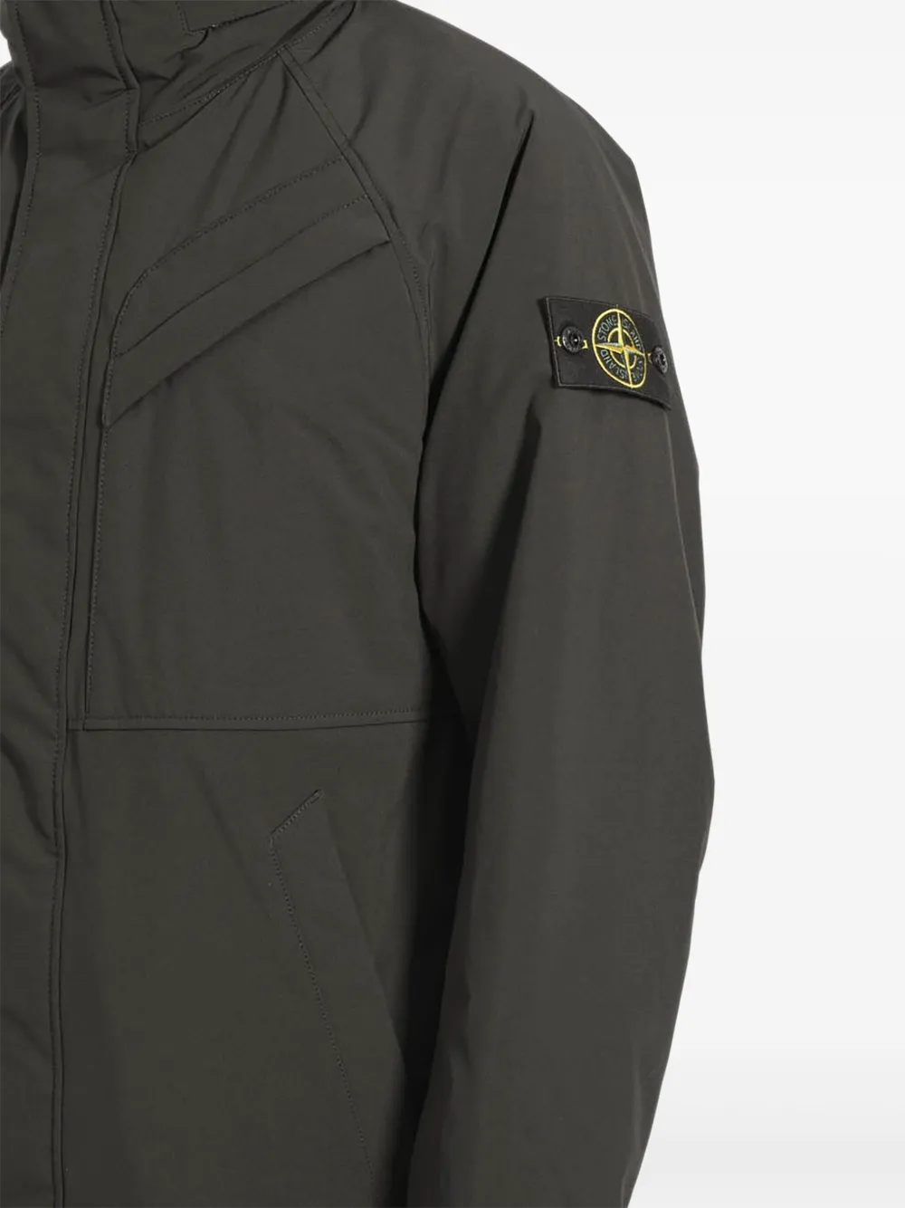 Stone Island Gewatteerde jas met zak - Zwart