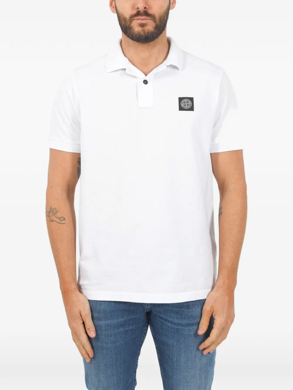 Stone Island Polo con applicazione - Bianco