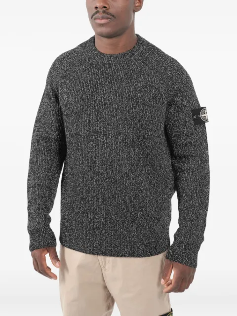Stone Island logo-patch crew-neck sweater