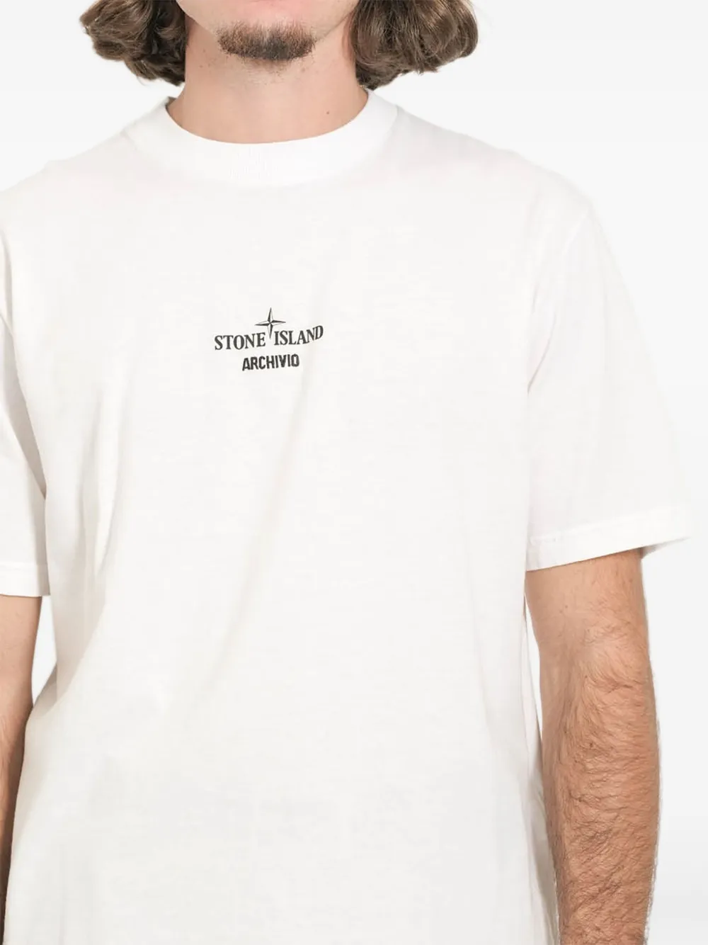 Stone Island T-shirt met grafische print - Wit