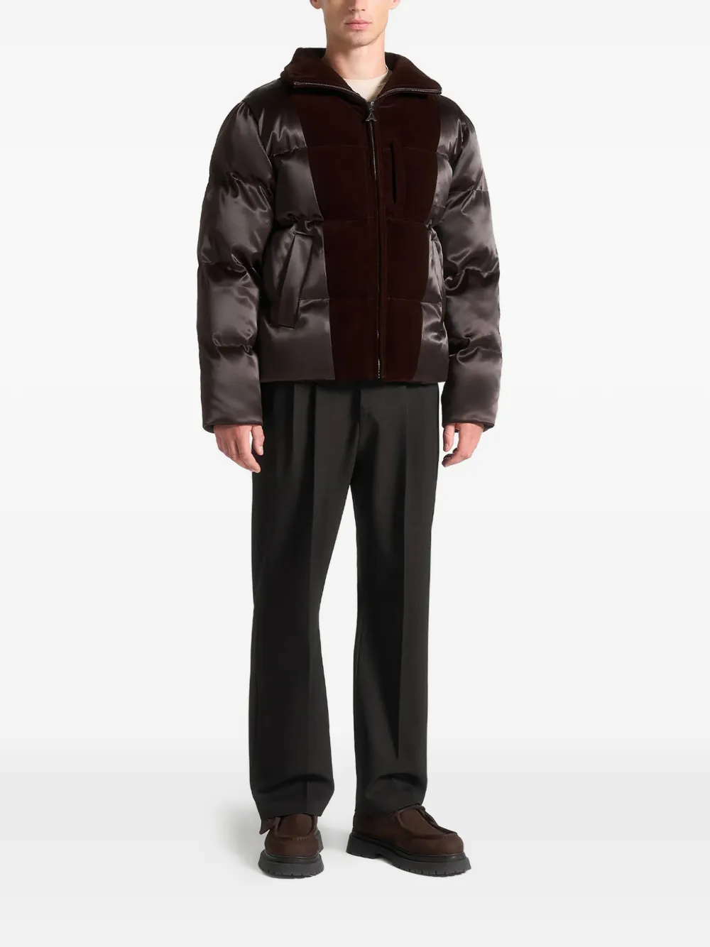 Manière De Voir velvet panelled padded jacket | Down Jackets | Image 2