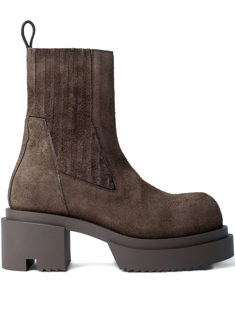 Rick Owens 80mm Suede Elasticated Boots In Brown