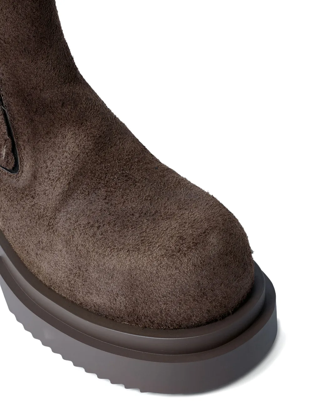 Rick Owens 80mm Suede Elasticated Boots In Brown