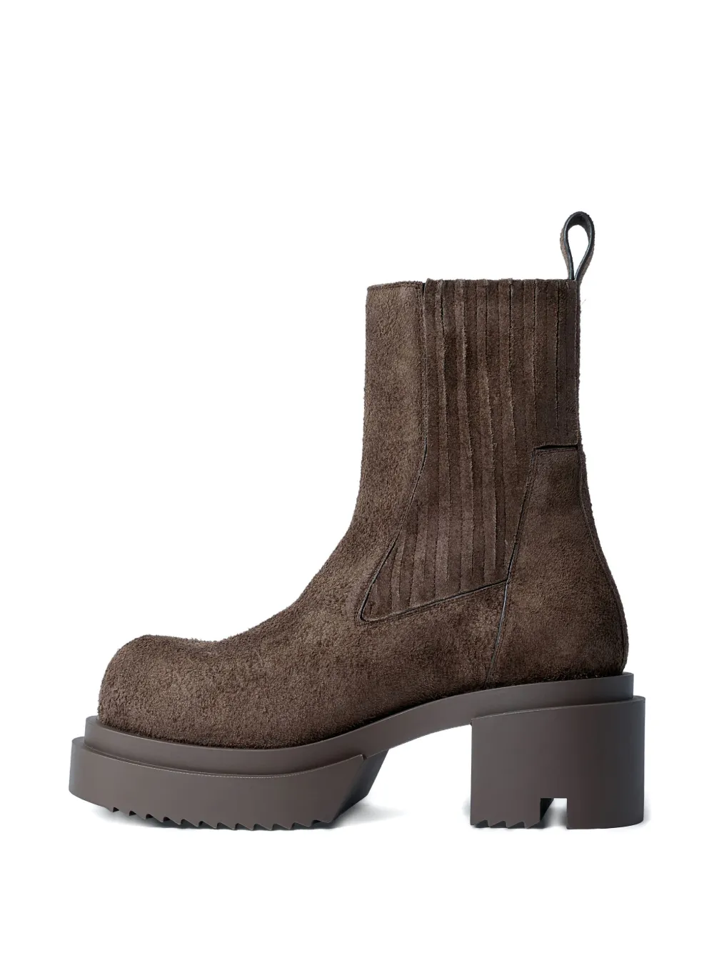 Rick Owens 80mm Suede Elasticated Boots In Brown