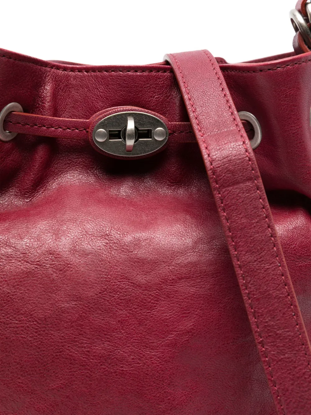 Zanellato Small Monda Bucket Bag In Burgundy