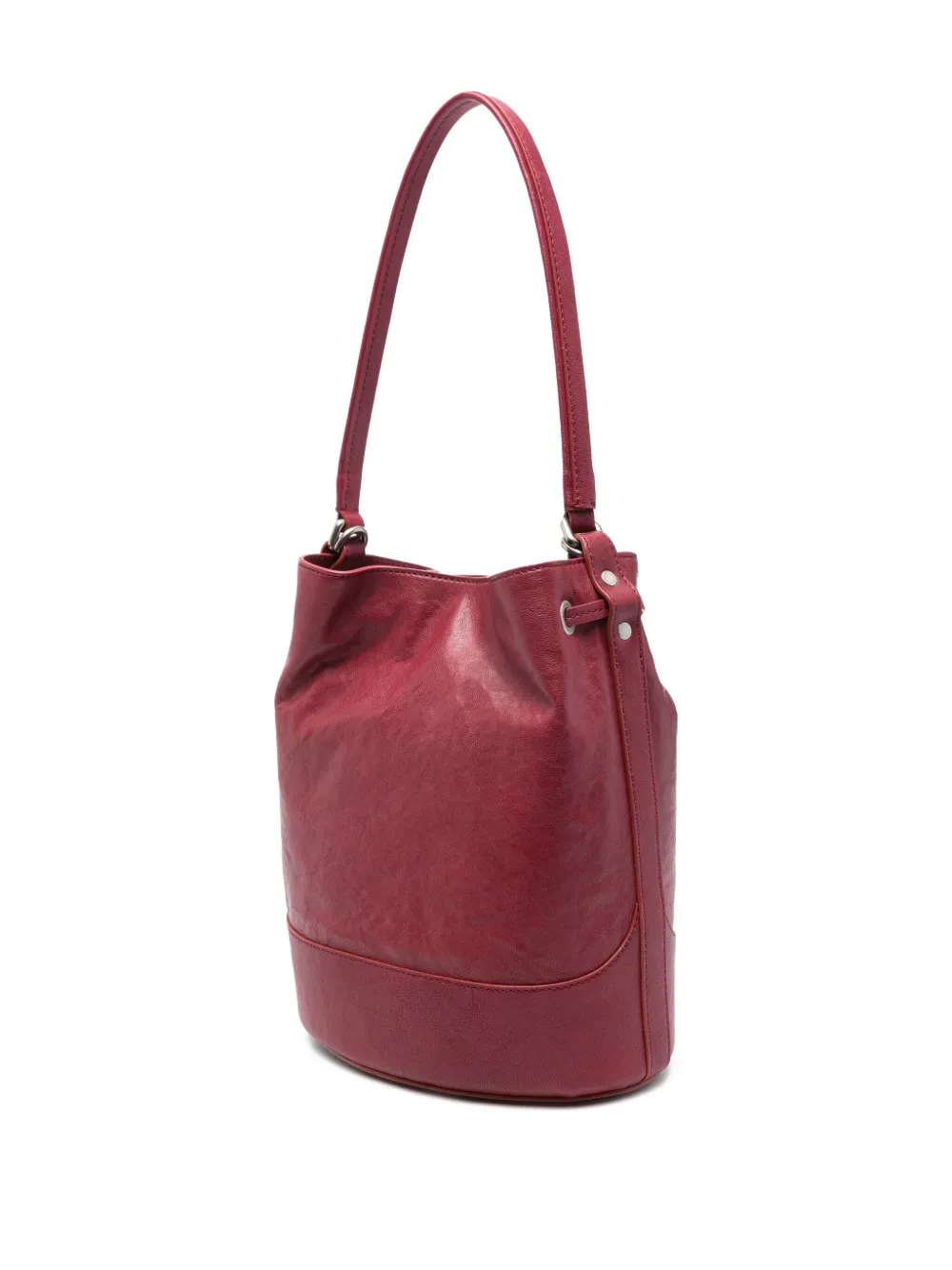 Zanellato Small Monda Bucket Bag In Burgundy