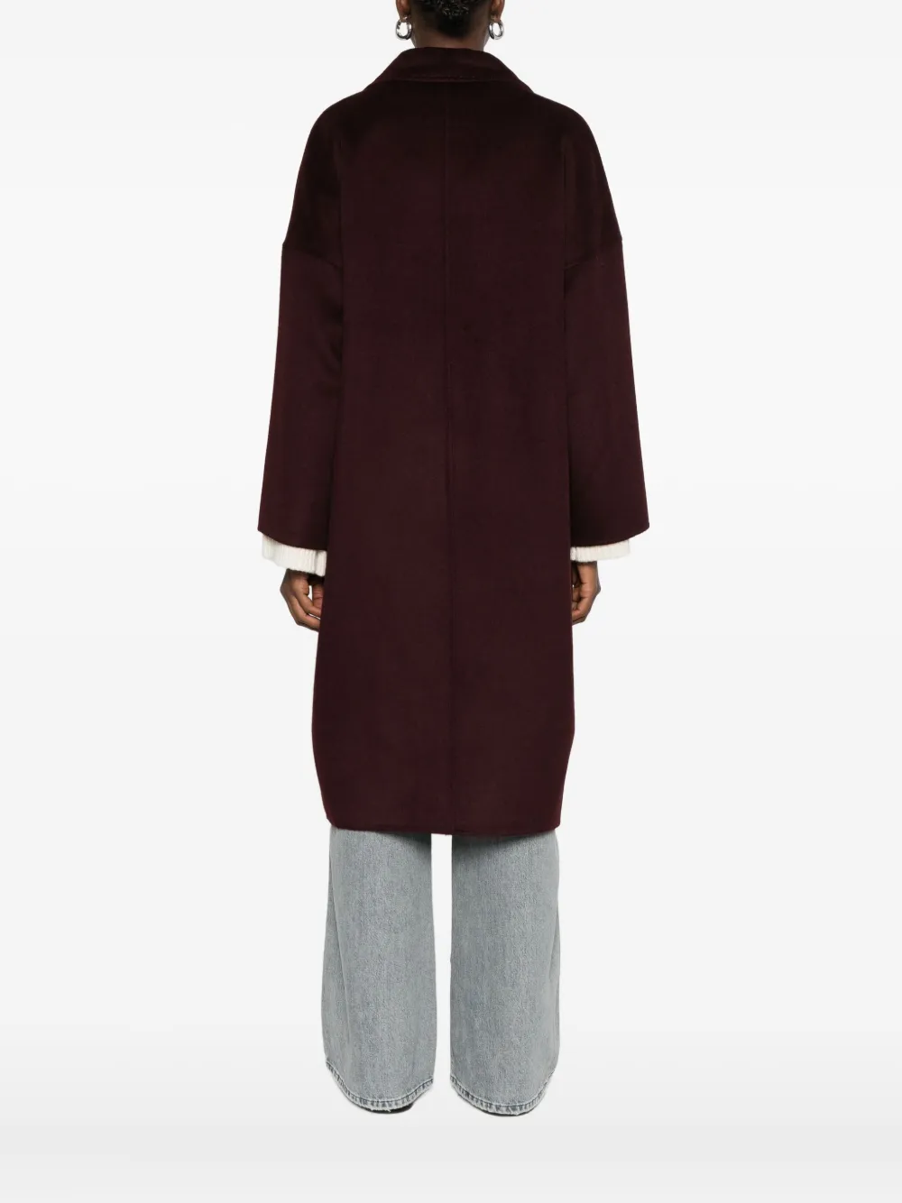 Vicolo Double-breasted Coat In Brown