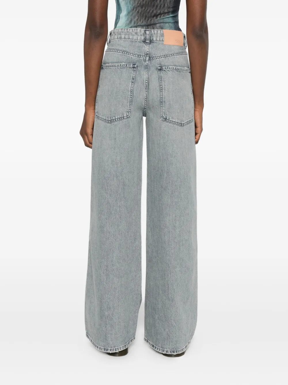 Vicolo Df5014 Wide-leg Trousers In Blue