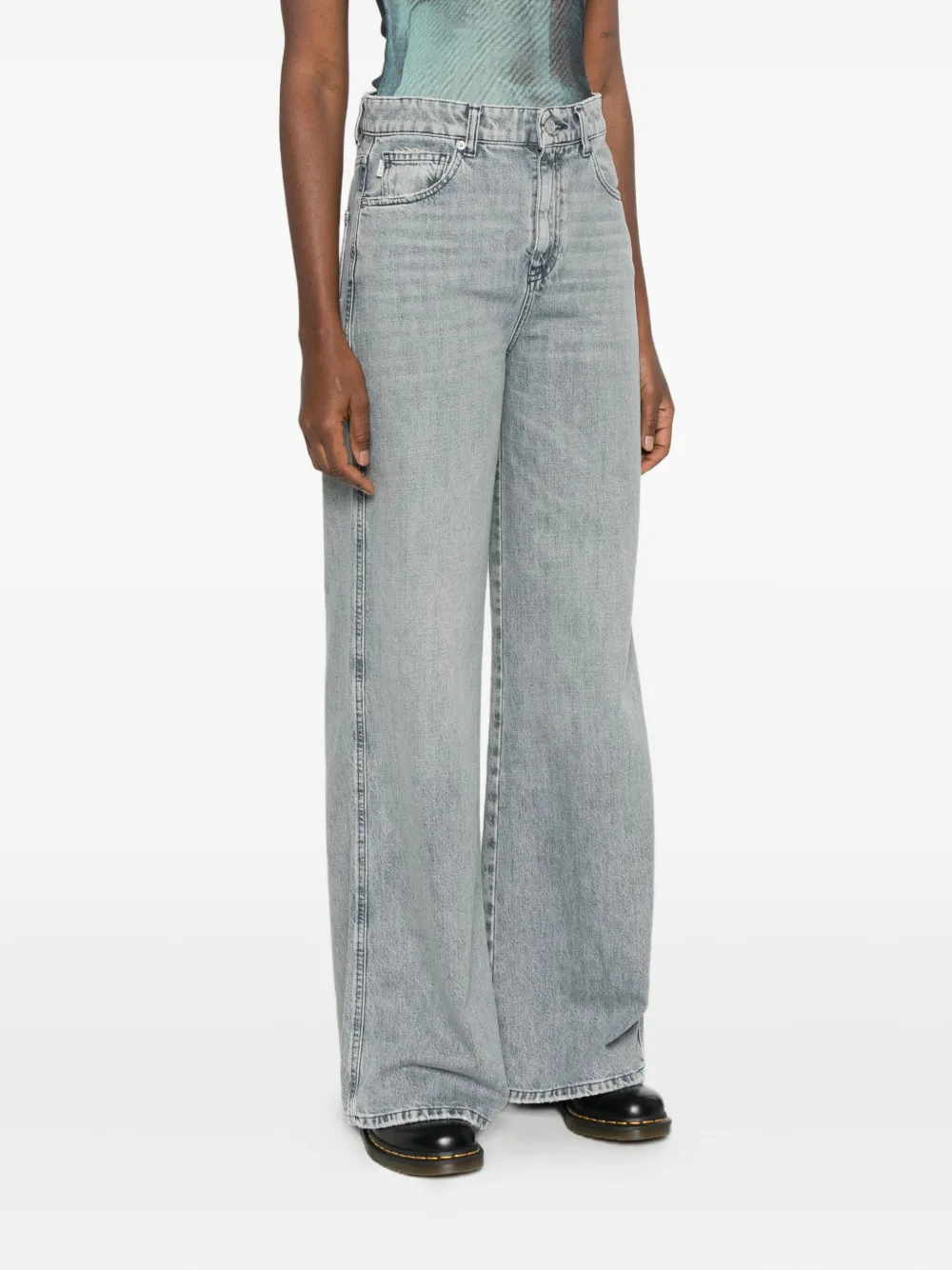 Vicolo Df5014 Wide-leg Trousers In Blue