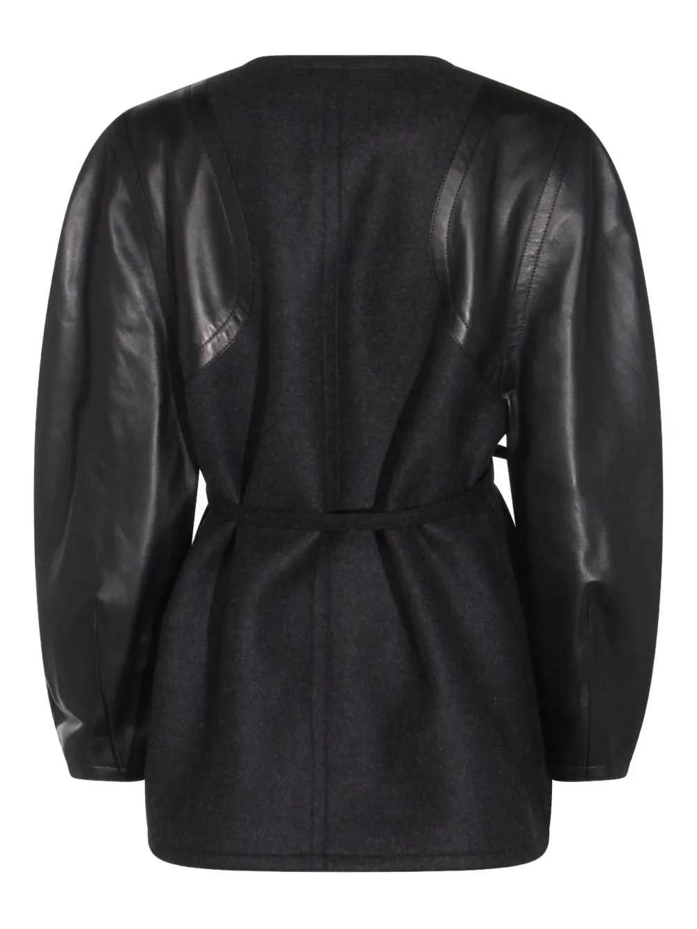 FENDI chamarra con paneles y cinturón | negro | Image 1