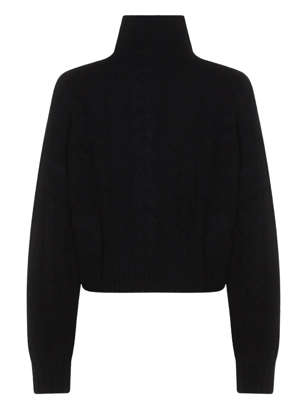 Not Shy Cable-knit Sweater In Black
