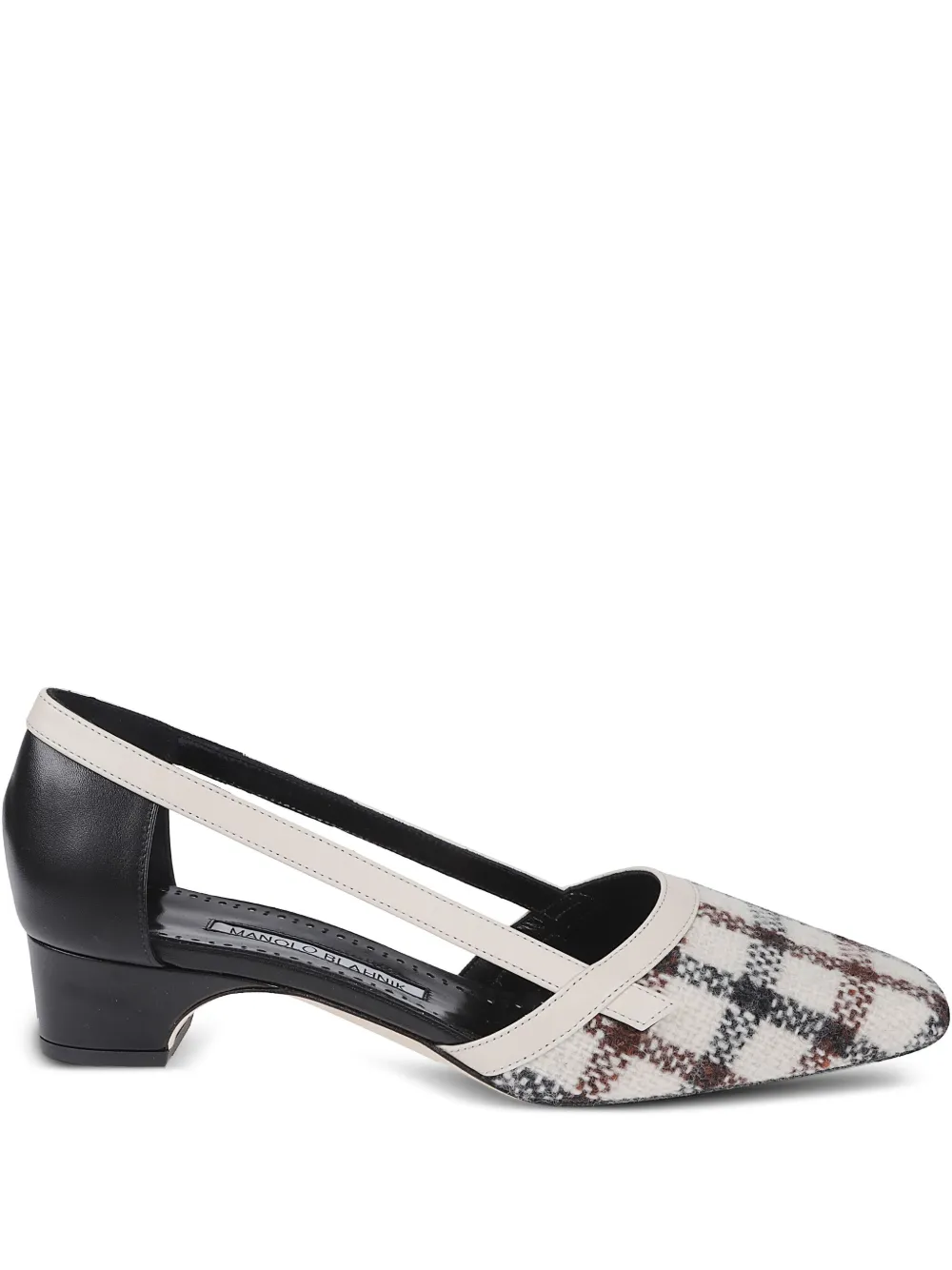 Manolo Blahnik zapatillas con motivo de cuadros | blanco | Image 1