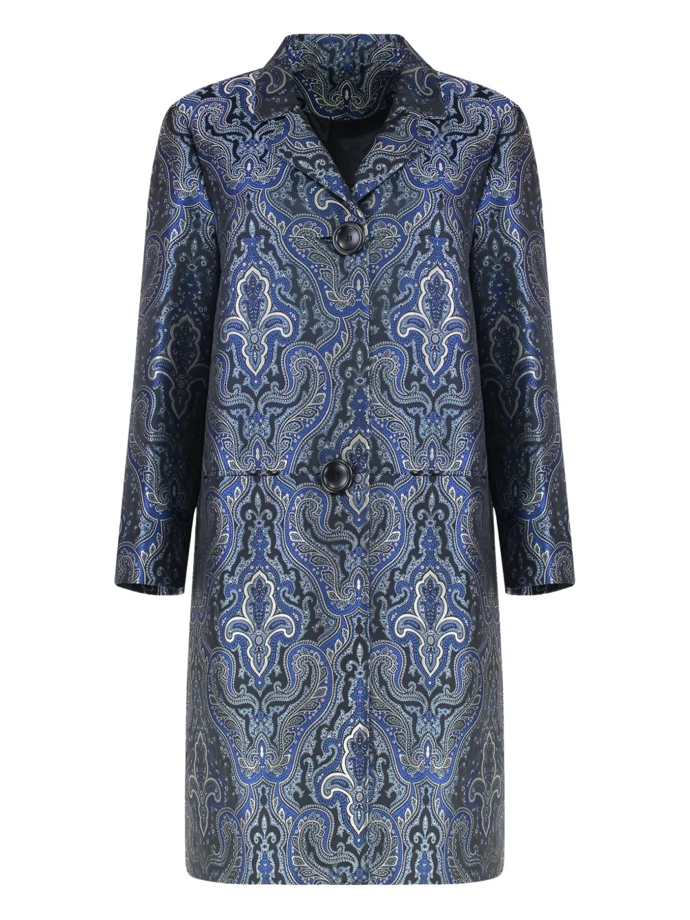 CARLOTTA CANEPA patterned-jacquard single-breasted coat | azul | Image 1