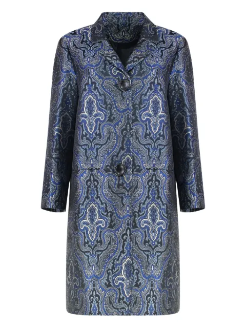 CARLOTTA CANEPA patterned-jacquard single-breasted coat