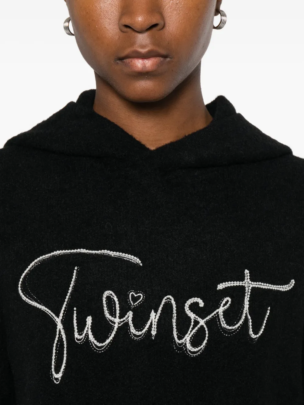 Twinset Logo-print Hoodie In Black